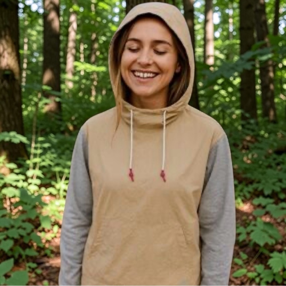 Calme Johnny Was Mix Nylon Hooded Pullover Neutral‎ Outdoor Active Jacket XS